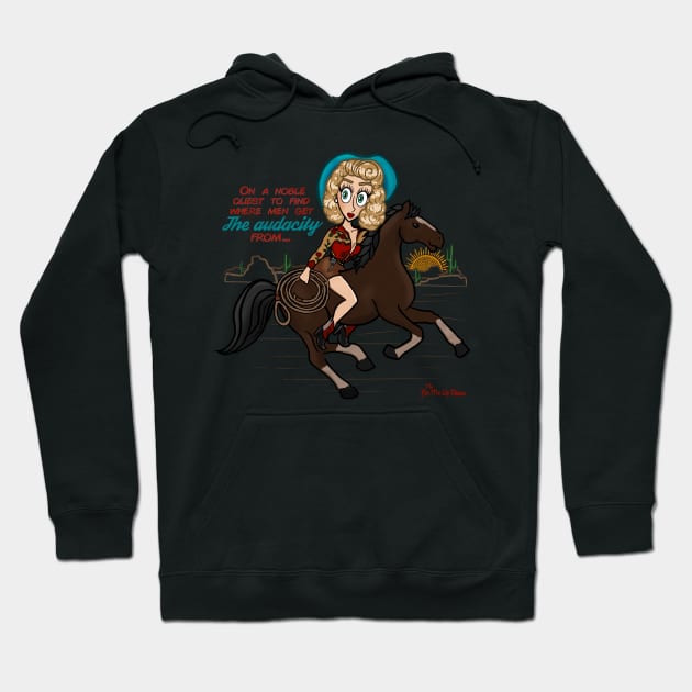 “On a quest” cowgirl pin up Hoodie by The Pin Me Up Toons